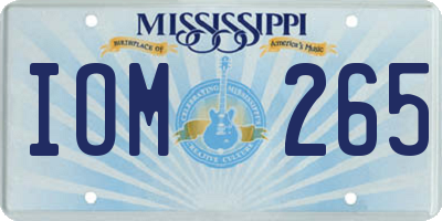 MS license plate IOM265