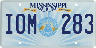 MS license plate IOM283