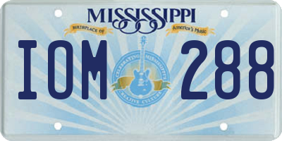 MS license plate IOM288
