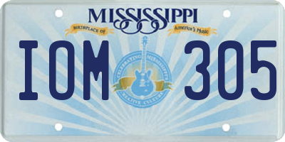 MS license plate IOM305