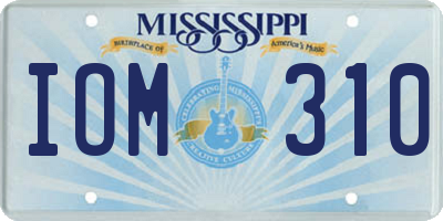 MS license plate IOM310