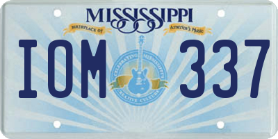 MS license plate IOM337