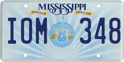 MS license plate IOM348
