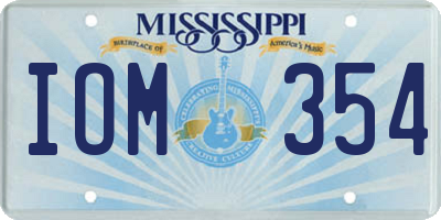 MS license plate IOM354