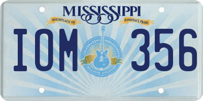 MS license plate IOM356
