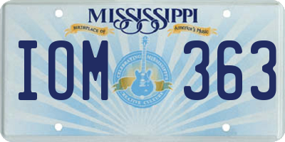 MS license plate IOM363