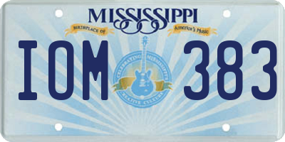MS license plate IOM383