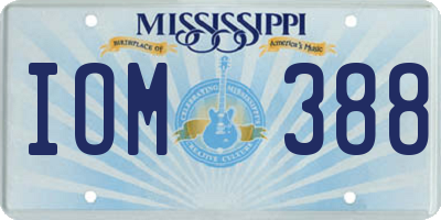 MS license plate IOM388