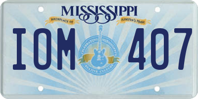 MS license plate IOM407