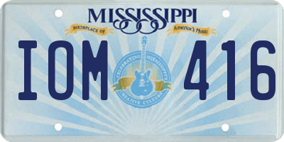 MS license plate IOM416