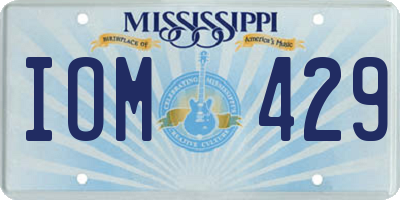 MS license plate IOM429
