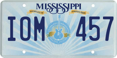 MS license plate IOM457