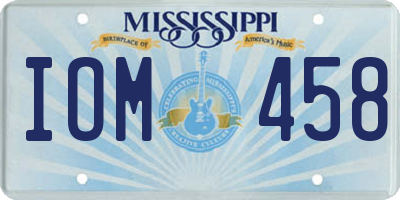 MS license plate IOM458
