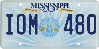 MS license plate IOM480