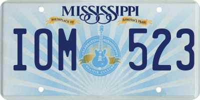 MS license plate IOM523