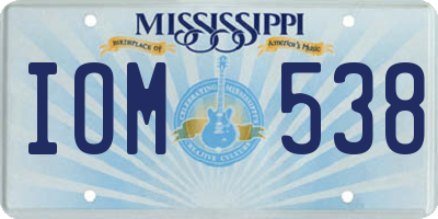 MS license plate IOM538