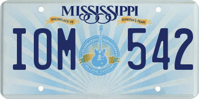 MS license plate IOM542