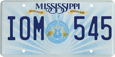 MS license plate IOM545