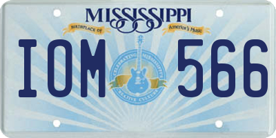 MS license plate IOM566