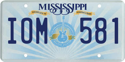 MS license plate IOM581