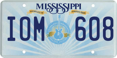 MS license plate IOM608