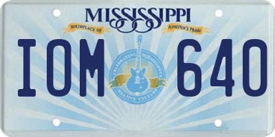 MS license plate IOM640
