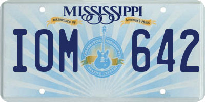 MS license plate IOM642