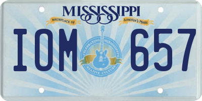 MS license plate IOM657