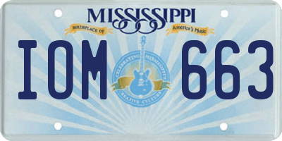 MS license plate IOM663