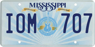 MS license plate IOM707