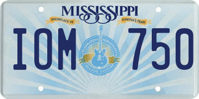 MS license plate IOM750