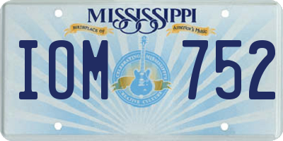 MS license plate IOM752