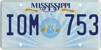 MS license plate IOM753