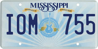 MS license plate IOM755