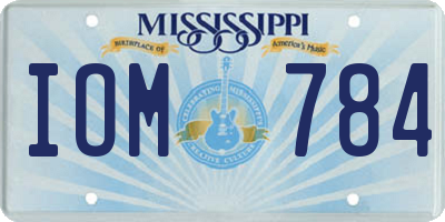 MS license plate IOM784