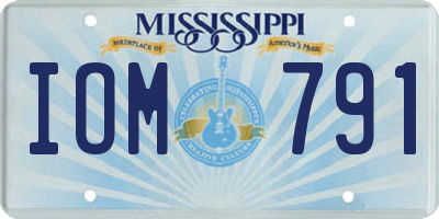 MS license plate IOM791