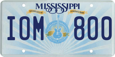 MS license plate IOM800