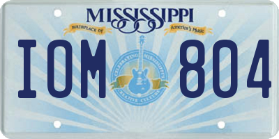 MS license plate IOM804