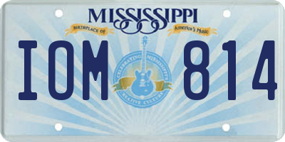MS license plate IOM814