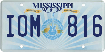 MS license plate IOM816