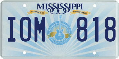 MS license plate IOM818
