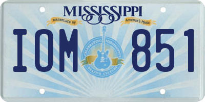 MS license plate IOM851