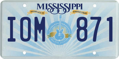 MS license plate IOM871