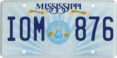 MS license plate IOM876