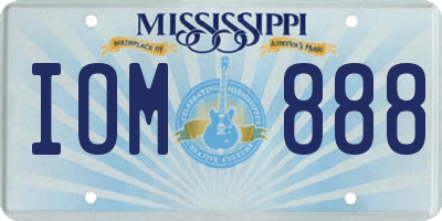 MS license plate IOM888