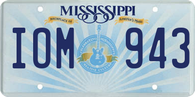 MS license plate IOM943