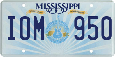 MS license plate IOM950
