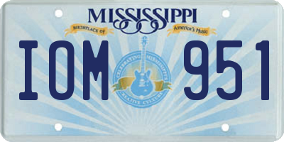 MS license plate IOM951