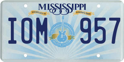 MS license plate IOM957