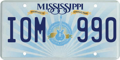 MS license plate IOM990
